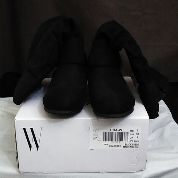 Dream Pairs Women's Black Suede Wide Calf Boot Size 7 - Picture 3 of 7